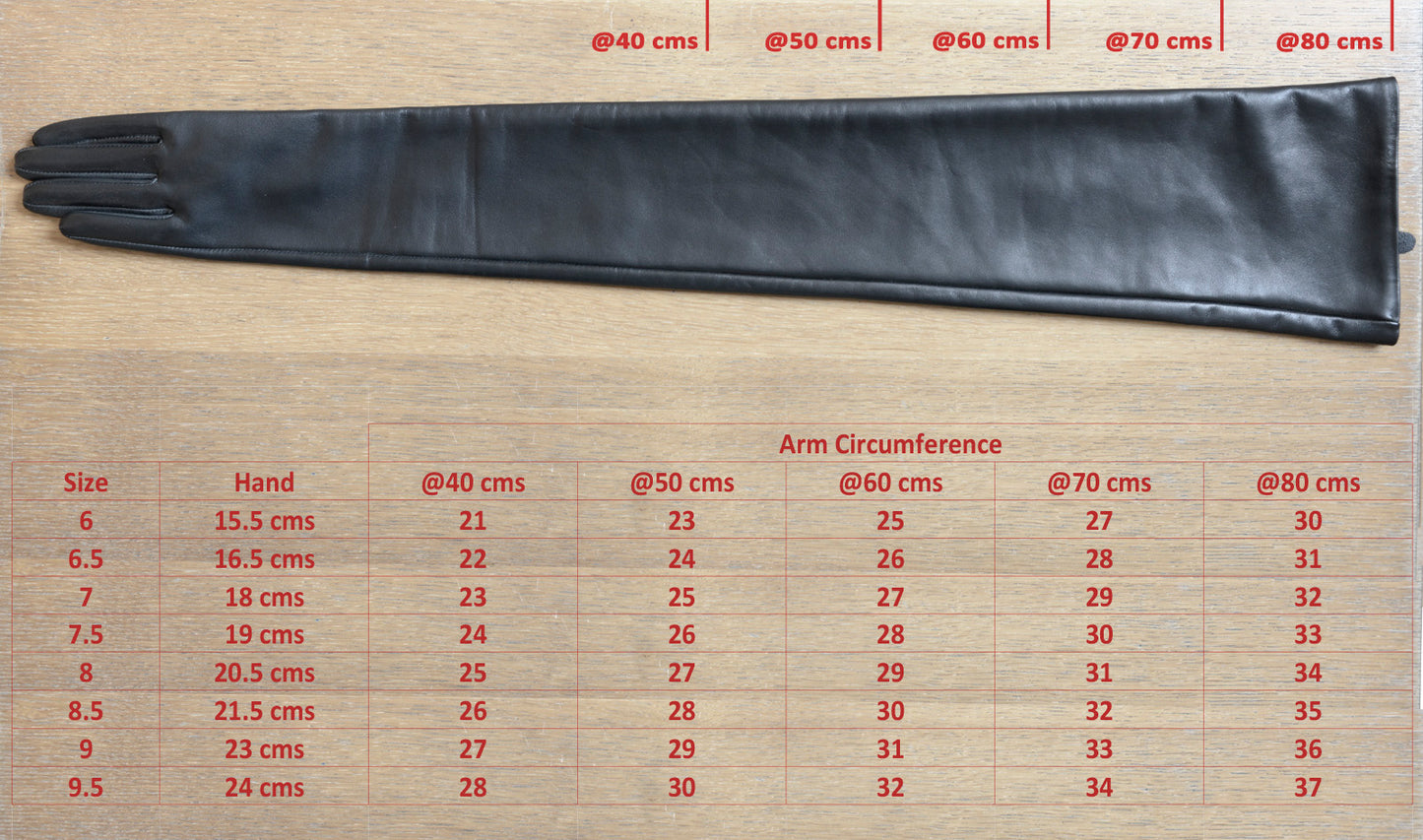 Ultra Long Leather Opera Gloves 80 cms