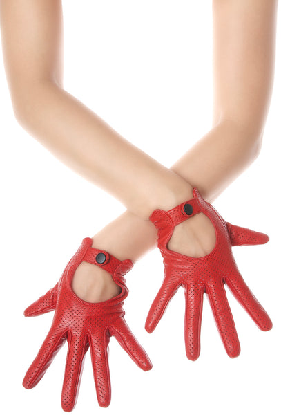 Red Leather Driving Gloves