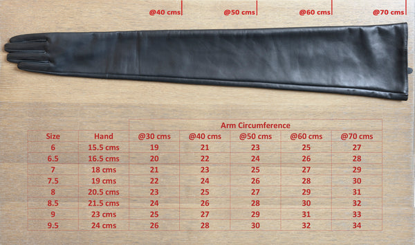 Extra Long Black Fingerless Leather Gloves