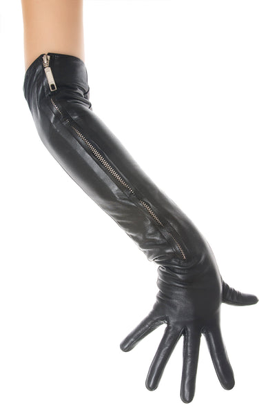 Zip Opera Leather Gloves