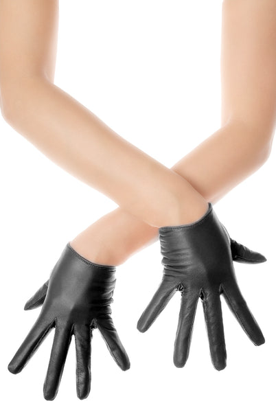 Black Slim Fit Leather Gloves