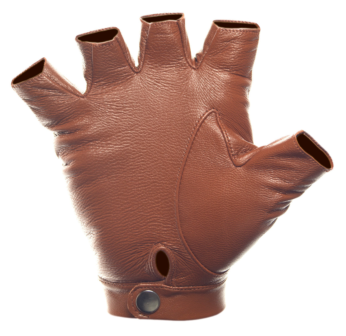 Brown High Wrist Fingerless Leather Driving Gloves – Les Debutantes