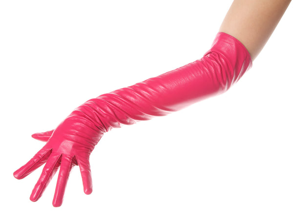 Fuchsia Opera Leather Gloves