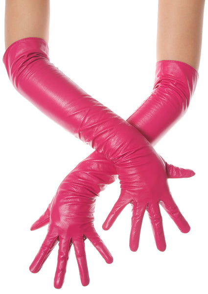Fuchsia Opera Leather Gloves