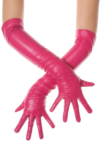 Fuchsia Opera Leather Gloves