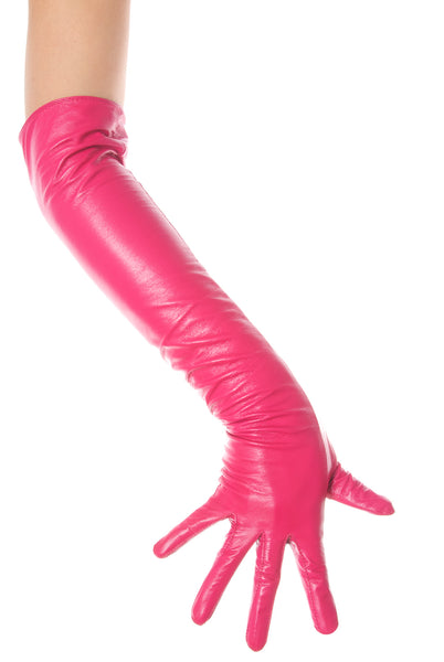 Fuchsia Opera Leather Gloves