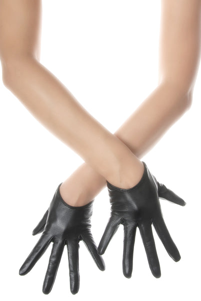 Black Low Wrist Leather Gloves