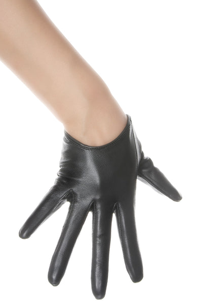 Black Low Wrist Leather Gloves