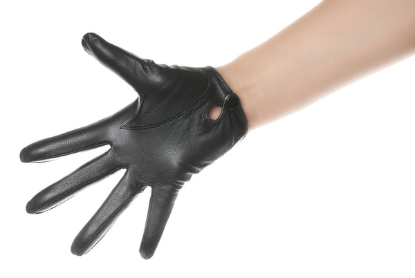 Black Low Wrist Leather Gloves