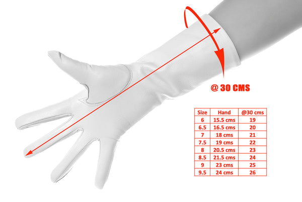 Beige Mid Length Leather Gloves