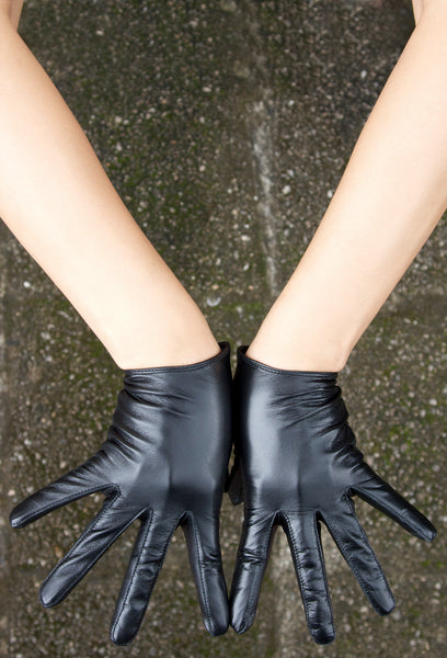 Black Slim Fit Leather Gloves