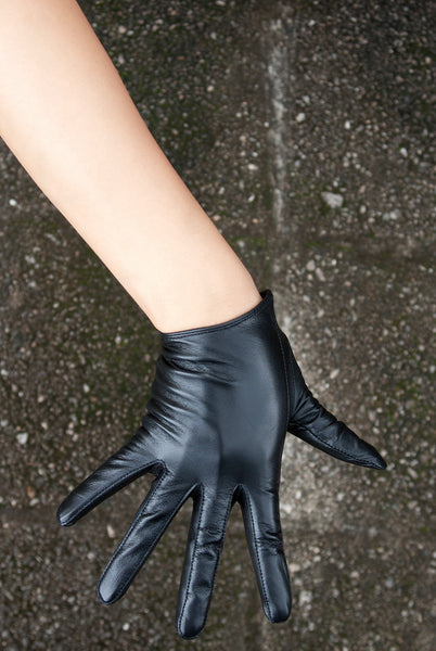 Black Slim Fit Leather Gloves