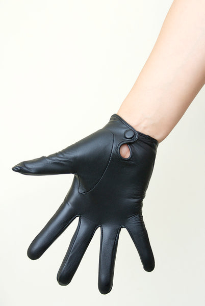 Black Slim Fit Leather Gloves