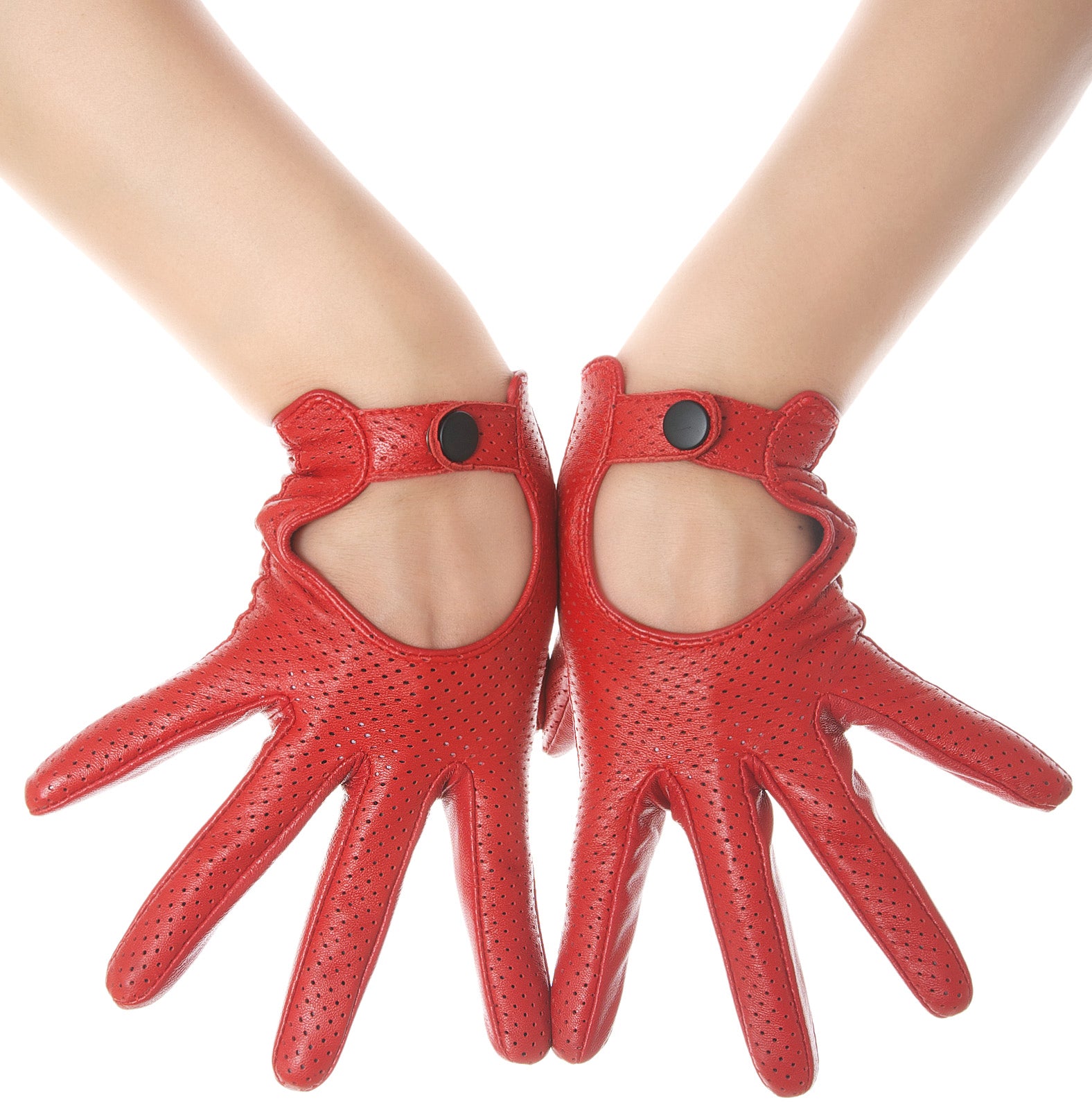 Red Leather Driving Gloves