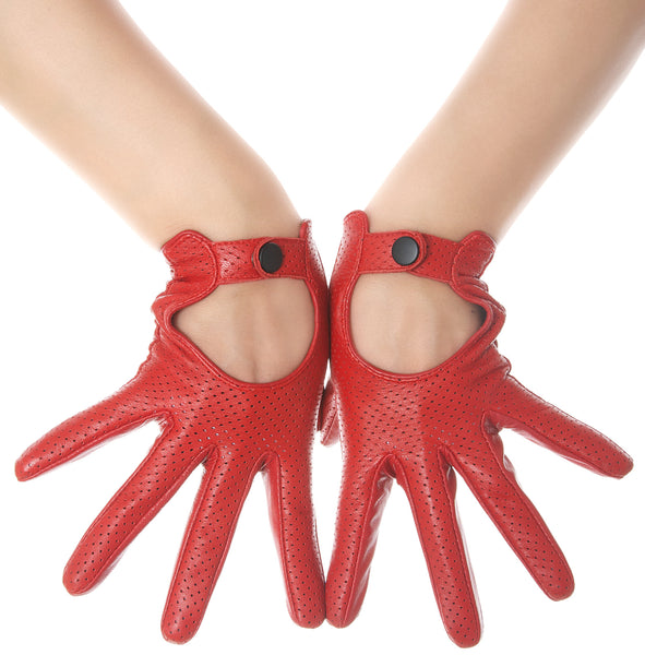 Red Leather Driving Gloves