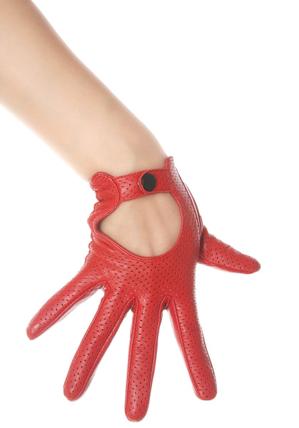 Red Leather Driving Gloves