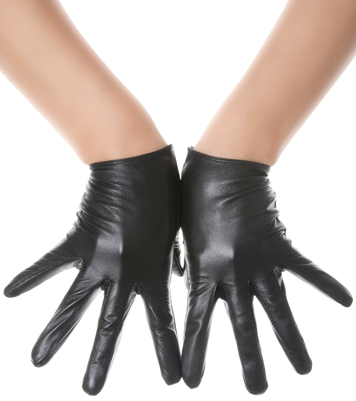 Black Slim Fit Leather Gloves