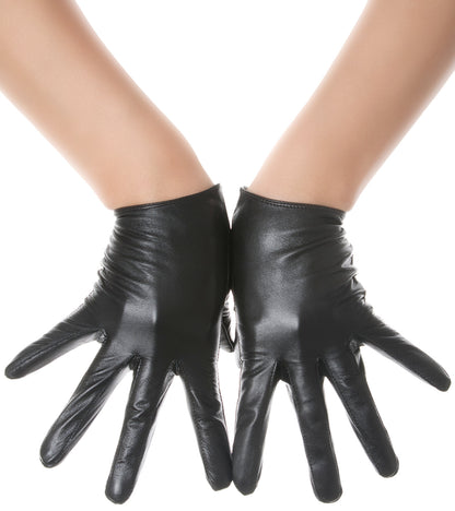 Black Slim Fit Leather Gloves