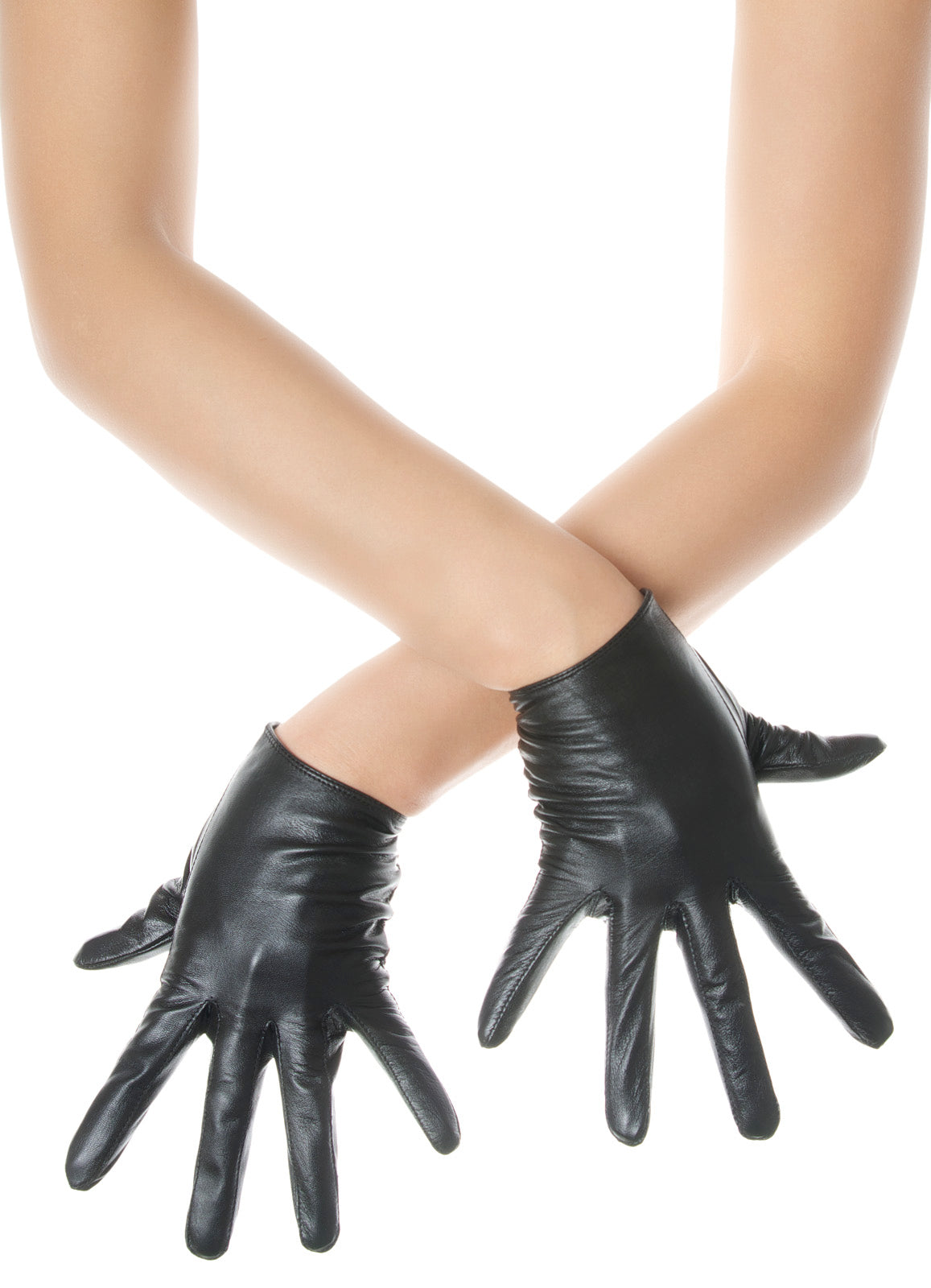 Black Slim Fit Leather Gloves