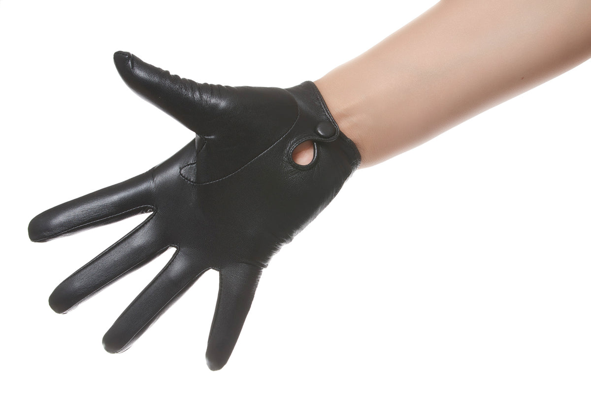 Black Slim Fit Leather Gloves