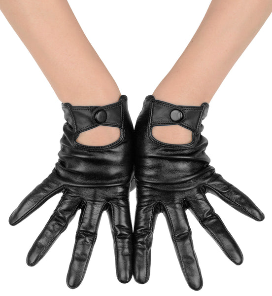 Black Leather Driving Gloves