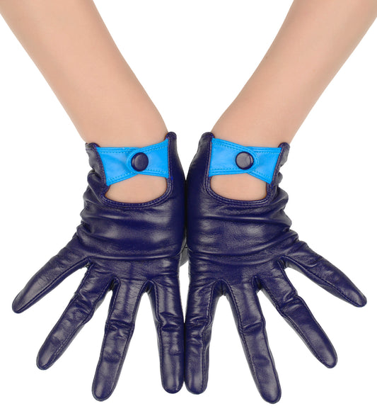 Purple Leather Driving Gloves