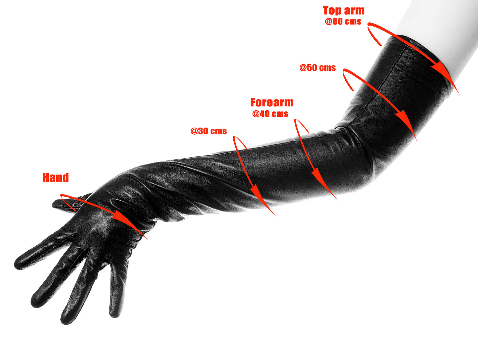 Long Black Leather Opera Gloves by Les Debutantes
