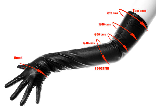 Lipstick Red Long Opera Leather Gloves