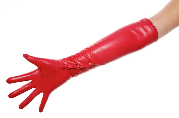 Red Opera Leather Gloves