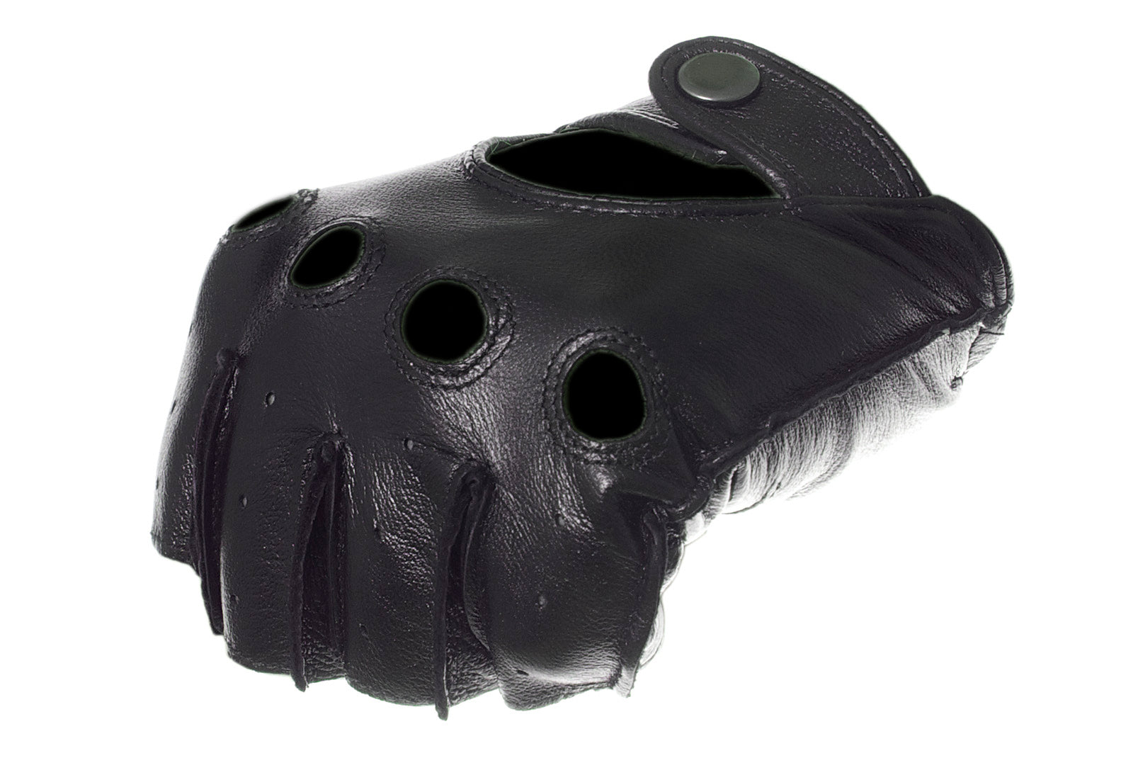 Black Leather Fingerless Driving Gloves – Les Debutantes
