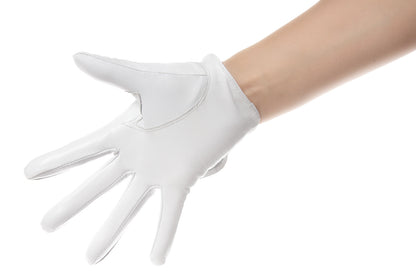 White Heart Bow Leather Gloves