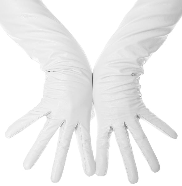 White Opera Leather Gloves