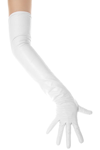 White Opera Leather Gloves