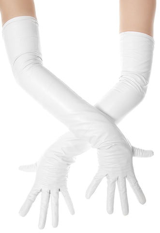 White Opera Leather Gloves