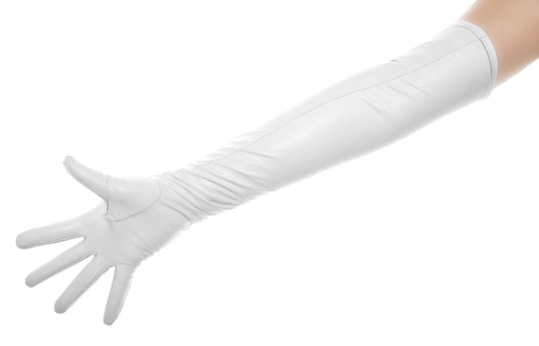 White Opera Leather Gloves