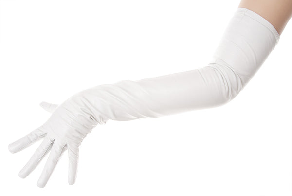 White Opera Leather Gloves
