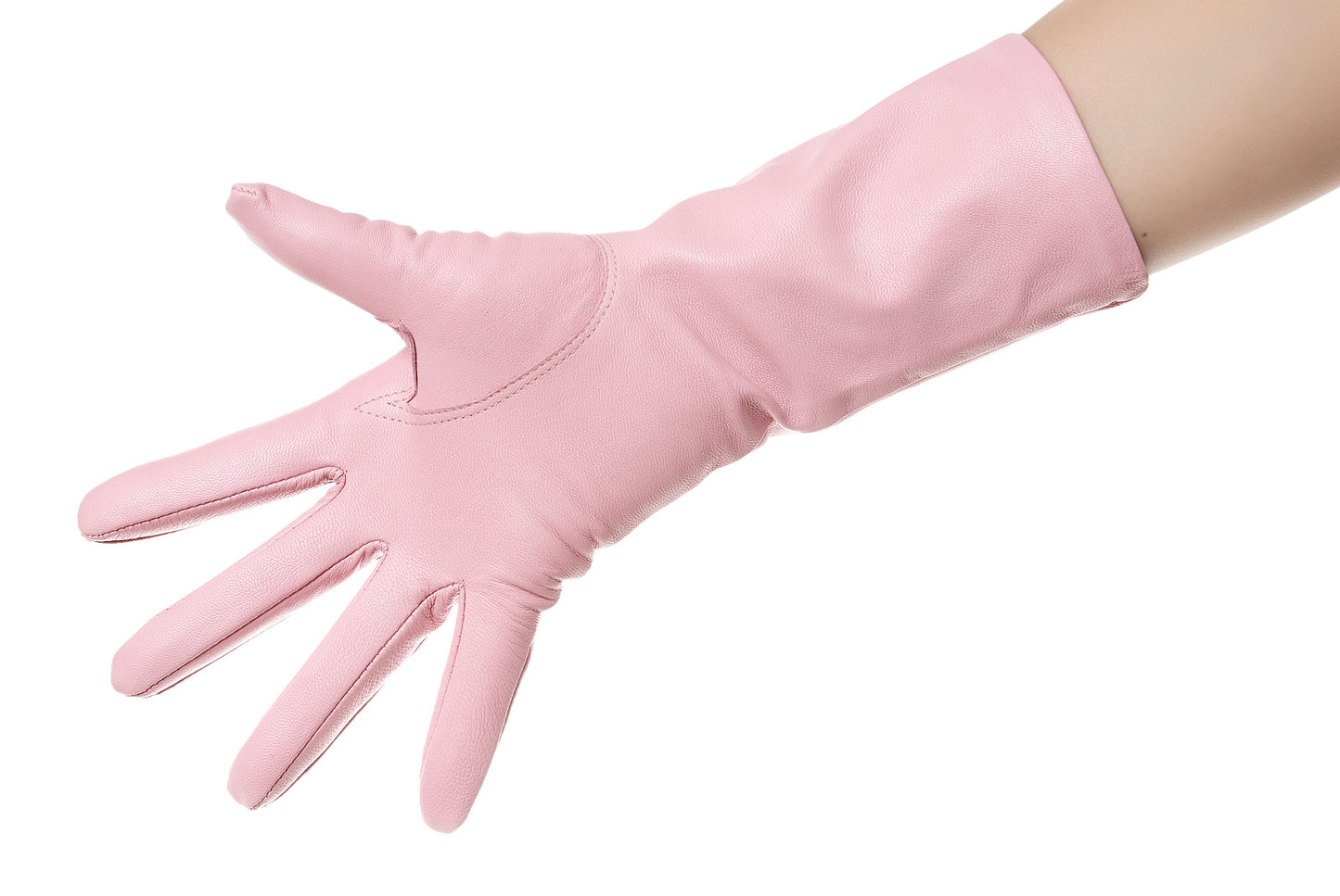 Sugar Pink Mid Length Leather Gloves