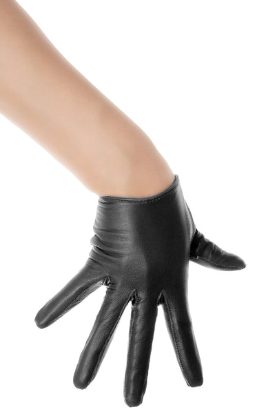 Black Slim Fit Leather Gloves