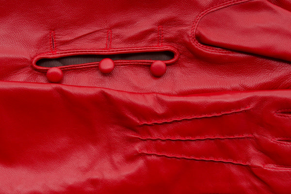 Lipstick Red Long Opera Leather Gloves