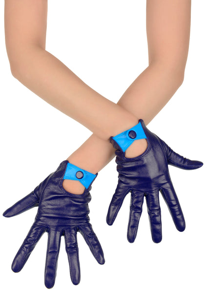 Purple Leather Driving Gloves