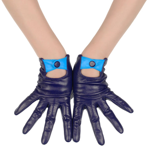 Purple Leather Driving Gloves