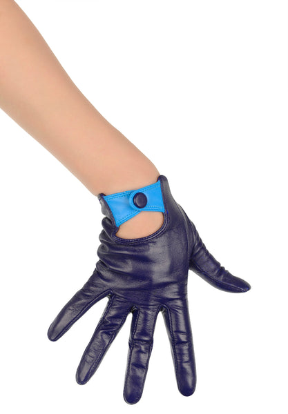 Purple Leather Driving Gloves