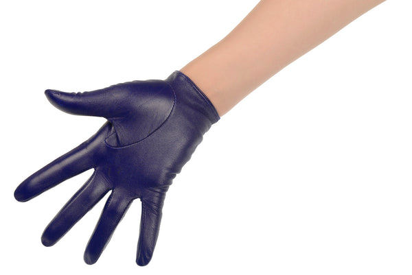 Purple Leather Driving Gloves