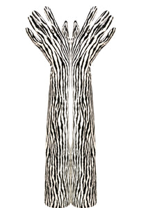 Zebra Plush Velvet Long Opera Gloves