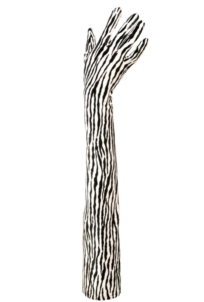 Zebra Plush Velvet Long Opera Gloves